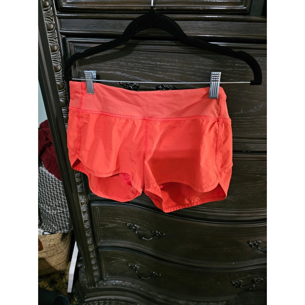 Lululemon Speed Up Shorts Coral Orange Running Athletic Workout Size 6